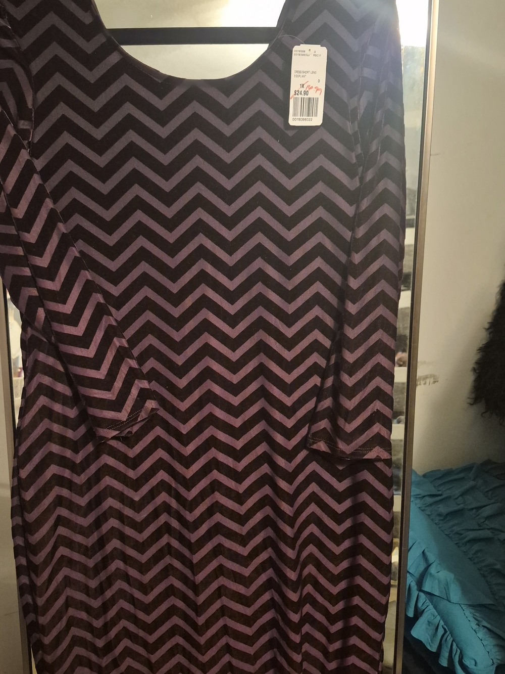 Chevron Dress in Deep Purple and Light Purple